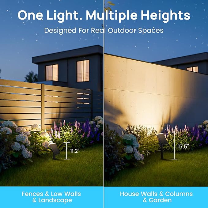 Consciot Solar Spot Lights Outdoor, Adjustable 170° Solar Outdoor Light, 7 Multicolored Garden Light Waterproof IP65, Landscape Lighting for Yard Pool Garden Tree, 4 Pack