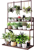 COPREE Bamboo 3-tier Hanging Plant Stand Ladder Planter Shelves Flower Pot Organizer Rack Display Shelving Plants Shelf Unit Holder