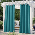 NICETOWN Outdoor Patio Curtains Waterproof 84 inches Long, Rustproof Grommet Gazebo Curtains Thermal Curtains Indoor Outdoor Window Drapes for Porch/Pergola, Peacock Teal, W52 x L84, 1 Panel