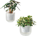 Melphoe Self Watering Pots for Indoor Plants Planter, 8.3/5.3 Inch 2 Pack Planters Self Watering Plant Pots for Flower, Houseplants, Succulent, African Violets and Cactus with Drainage