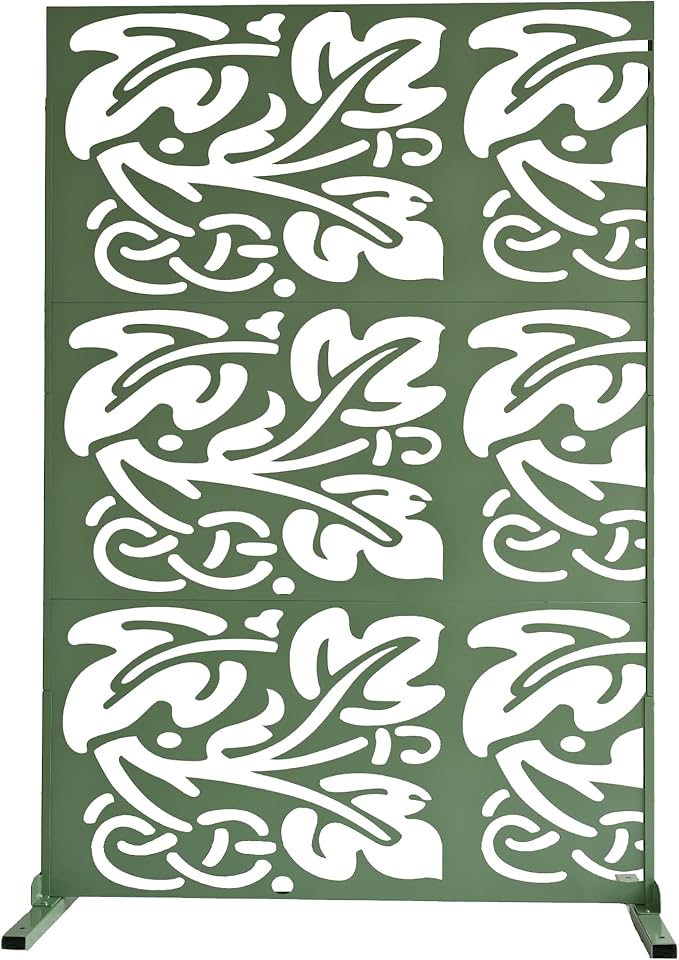 Oakland Living 6 ft. X 4 ft. Green Freestanding Metal Privacy Screen Room Divider