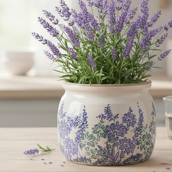 Pots for Plants, Ceramic Planters for Indoor/Outdoor Plants, 6.29'' Plant Pots Indoor with Drainage, Vase & Planters, Vintage Rustic Pots for Indoor Plant, House & Home Decor, Vintage Blue