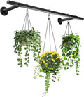 Hanging Planters Rod – Plant Hanger Indoor for Window Ceiling, Hanging Plant Shelf for Wall Planter House Plants, Plant Shelves Metal Holder Bar 31.5In Black (Pots, plants, chains not included)