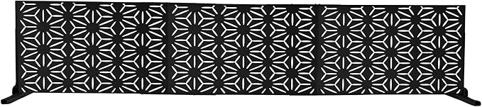 Oakland Living 6 ft. X 4 ft. Black Freestanding Metal Privacy Screen Room Divider