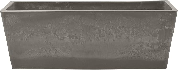 Arcadia Garden Products PSW U45CT Plastic/Stone/Wood Composite Simplicity Window Box, No Drainage Hole (Drillable), 17.5" x 7" x 6", Cement Color