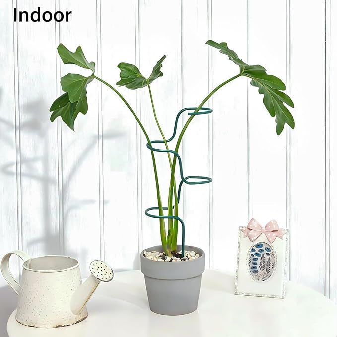 Set of 3 Sturdy Metal Plant Support Stakes for Indoor & Outdoor Use - Garden Trellis for Hydrangeas, Monstera, Flowers, Herbs, and Seedlings - Ideal for Small to Medium Plants