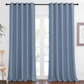 NICETOWN Sliding Door Window Treatment Blackout Patio Door Curtain Panels, Privacy Thermal Drapes for Bedroom Living Room Department with Grommet Top (Stone Blue, W66 x L110)