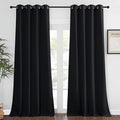 NICETOWN Black Out Room Darkening Curtain - (Black Color) Thermal Insulated Modern Window Covering Soundproof Drape Panel for Bedroom, W52 x L95 Inch, 8 Grommets Top, 1 Piece