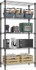 Xcity Storage Shelves, 5 Tier Heavy Duty Metal Shelving Unit, 2000 LBS Capacity Adjustable Steel Wire Shelf Organizer for Pantry, Kitchen, Garage, 14" D x 30" W x 60" H, Black