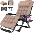 Suteck Oversized Zero Gravity Chair,33In XXL Outdoor Recliner Chair w/Removable Cushion&Headrest, Camping Lounge Chair w/Upgraded Lock&Footrest, Reclining Patio Chairs for Indoor Outdoor,500LBS
