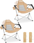 KingCamp Hammock Camping Chair, Swinging Portable Folding Camp Chairs for Adults Max 400lbs Heavy Duty Foldable Oversized Rocker with Aluminum Alloy Frame Cup Holder for Outdoor Beach Patio Sport