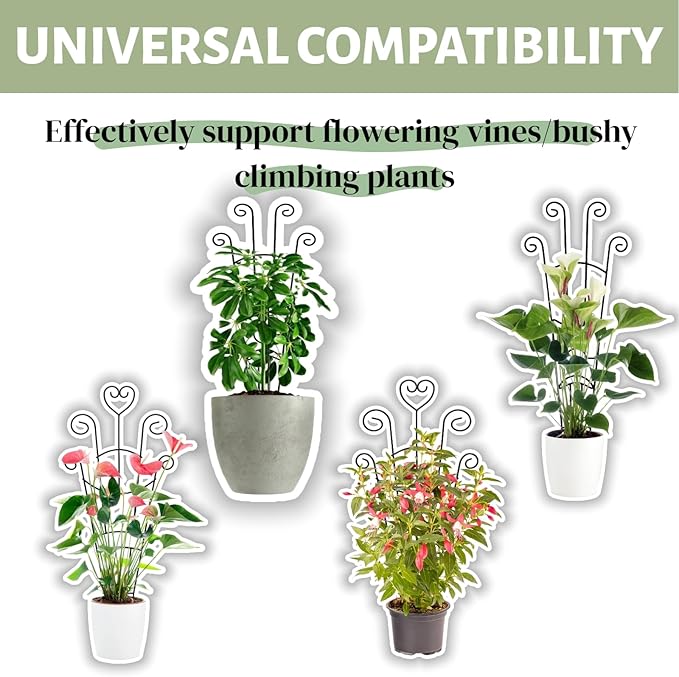 32.6'' Plant Trellis for Potted Climbing Plants Indoor, Rustproof Metal Expandable Plant Supports for Ivy Hoya Monstera Potted Plants,Garden Trellis 2P