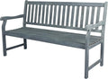 JONATHAN Y BNH101B Laurel 59.1" 3-Seat Slat-Back 600-Lbs Support Acacia Wood Outdoor Garden Patio Bench for Garden, Lawn, Backyard, Pool, Deck, Beach, Firepit, Gray