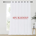 NICETOWN Sliding Door Curtain Extra Wide and Long, Thermal Insulated Large Curtain for Windows Energy Saving Patio Door Panel for Villa/Hall, White, 100 inch Wide x 120 inch Long, 1 Panel