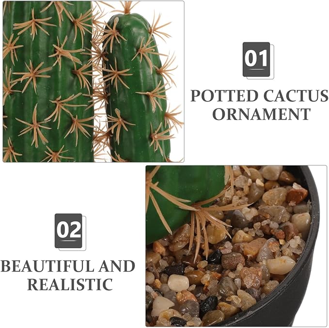 ABOOFAN Artificial Saguaro Cactus in Pot Faux Succulent Plant 20.86In Large Fake Potted Cacti Decorative Bonsai for Home Office Garden D Cor