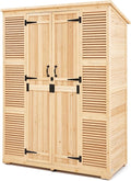 VEVOR Outdoor Storage Shed, Oversize Wooden Outside Storage Cabinet with Waterproof Roof and Metal Frame, Double Lockable Doors Garden Tool Shed Storage House Cabinet with Shelves & Floor, 58"x27"x78"