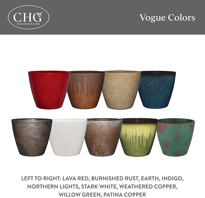 Classic Home and Garden Premiere Collection Planter Vogue, 8", Patina Copper