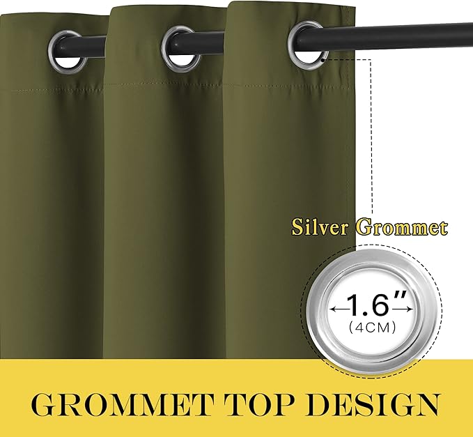 NICETOWN Door Curtain for Closet Doors 80 Inches Long 1 Panel, Blackout Doorway Curtain for Open Closet Bedroom, Room Divider Living Room for Privacy (Olive Green, 1 Panel, 46W x 80L)