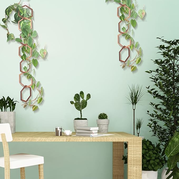 18Pcs Chain Trellis for Climbing Plants, Indoor&Outdoor Garden Wall Trellis, Plant Vine Support Wooden Potted Plant Trellis for Monstera, Pothos, Ivy