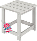 LZRS Adirondack Square Outdoor Side Table for Patio, Pool Composite Patio Table,HDPE End Tables for Backyard,Pool, Indoor Companion, Easy Maintenance & Weather Resistant(Sand)