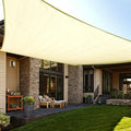 LOVE STORY Custom Size 6'x10' Butter Cream Sun Shade Sail Rectangle UV Block Canopy Patio Sail Sunshades Fabric for Outdoor Garden Carport (We Make Custom Size)