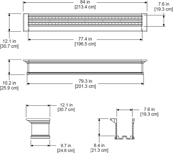 Mayne Yorkshire 7ft Window Box - White - 84in L x 12in W x 10in H - with 1.6 Gallon Built-in Water Reservoir (8827-W)