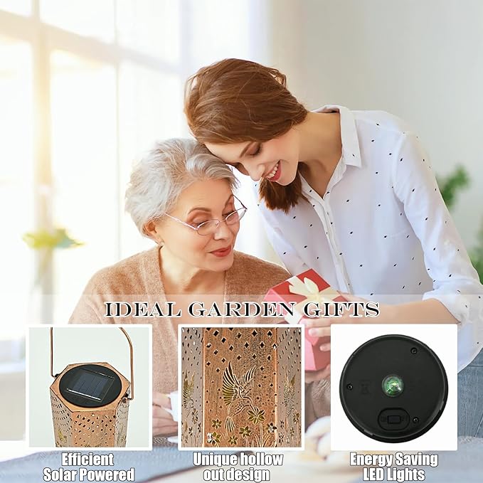 Mothers Day Gifts for Mom Grandma - Birthday Gifts for Women, Hummingbird Solar Lights Outdoor, Solar Lanterns Outdoor Waterproof Home Decor, Garden Decor for Outside