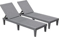 Devoko Outdoor Chaise Lounge Chair Set of 2 for Outside Pool Patio, Adjustable Waterproof Easy Assembly Chaise Lounge Outdoor (Light Grey, Set of 2)