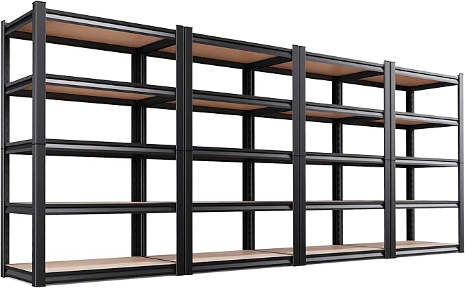 Set of 4 71"H-35"W Garage Shelving-2050LBS 5 Tier Storage Shelves,Adjustable Heavy Duty Metal Shelving Unit and Storage Large Rack,Utility Steel Shelf For Shop Warehouse Industrial Pantry Basement