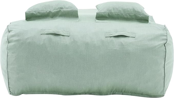 Merax Outdoor Bean Bag Chair Sun Lounger for 2 Adult, 73" Big Comfy Outdoor Bean Bag Daybed Couch with Headrest, Water-Resistant Fabric Patio Chaise Lounger Chair for Pool Balcony Beach Deck, Mint