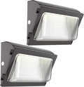HYPERLITE LED Wall Pack Light 120W 2Packs with Dusk to Dawn Photocell and Glass Lens LED Security Flood Commercial and Industrial Outdoor LED Wall Lights Out Door for House Warehouses UL Listed