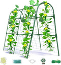 Cucumber Trellis for Raised Bed, U-Shape Garden Arch Metal Support for Climbing Plants, Metal Arch Plant Support Vegetables Trellis, Plant Support for Vine (Green, 31.5 * 30 * 47inch(L*W*H))