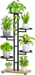 iDavosic.ly 5 Tier Plant Stand Indoor Outdoor, Tiered Corner Multiple Flower Pot Holder Shelf, Metal 40 Inch Tall Display Rack for Patio Porch Living Room Garden Balcony Bedroom, Black
