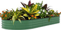Garvee Galvanized Raised Garden Bed Outdoor, 8x4x1.5 ft Metal Planter Box for Flowers Vegetables, Rust-Resistant Raised Garden Beds for Gardening, Easy Assembly Outdoor Garden Box & Planters, Green