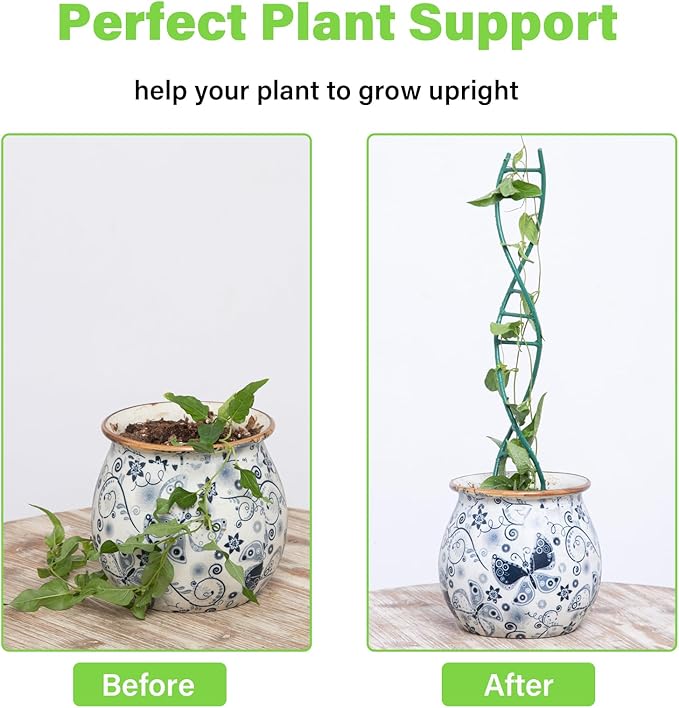 Indoor Plant Trellis - DNA Spiral Design Metal Trellis for Potted Plants, Stylish Climbing Support for Small Houseplants, Durable & Easy to Install Garden Upgrade for Vining Plants