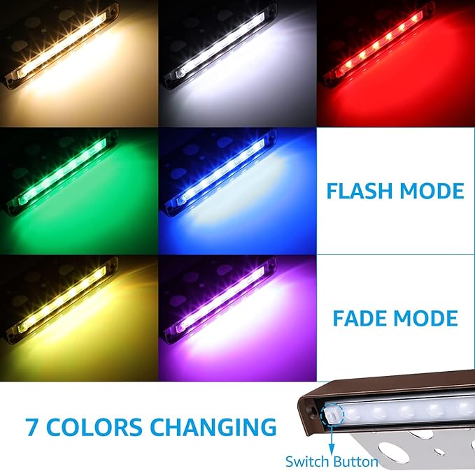 LEONLITE 8-Pack Premium Series RGB 4 Inch 1W LED Retaining Wall Lights Swivel, Color Changing Hardscape Lighting Low Voltage, 12V-24V AC/DC LED Landscape Hardscape Paver Light, Outdoor Step Light, ETL