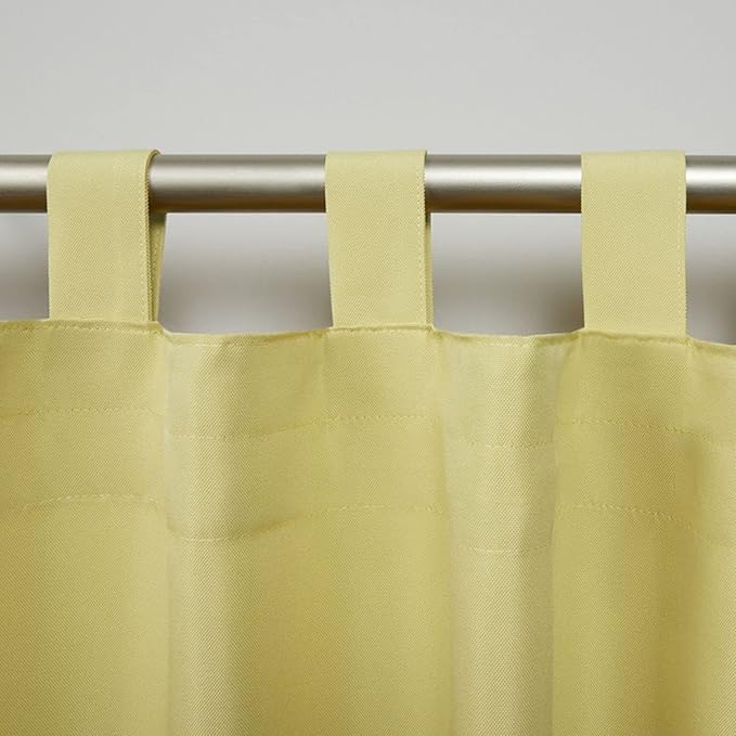 Exclusive Home Cabana Solid Indoor/Outdoor Light Filtering Hook-and-Loop Tab Top Curtain Panel Pair, 54"x63", Sundress
