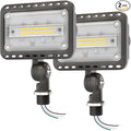 CINOTON 20W LED Flood Lights Outdoor, IP65 Waterproof Exterior Security Wall Lights with 180°Knuckle, 2800LM 120V Outside Aluminum Lighting Fixture for Patio Porch Barn Garage 5000K 2 Pack, UL Listed