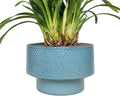 Ceramic Planters 11 Inch, Honeycomb Ceramic Pots for Plants Indoor Outdoor, Round Plant Pot with Drainage Hole, Large Planter Flower Pot, Reactive Glaze Blue