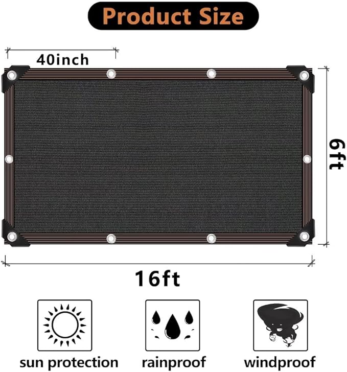 Shade Cloth - 70-90% Sunblock Net for Garden Patio,Shade Sails for Plants Greenhouse Outdoor Pergola Lawn Swimming Sun Shade Cloths for Kennel Chicken Coop Easier to Hang Shade Net Cover…