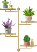 Window Rotating Plant Stand Shelf Indoor Gold Metal Floating Shelves 4-Tier Wall Mount Plant hanger Holders for Wall Planter Modern Home Decor window sill gifts