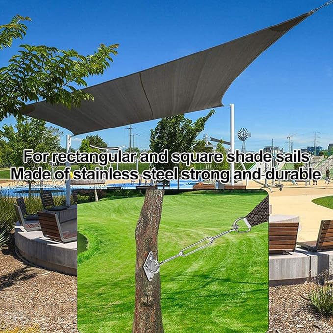 yofit Shade Sail Hardware Kit 5 inch for Triangle Rectangle Sun Shade Sail Installation, 304 Grade Stainless for Garden Outdoors, 80 Pcs