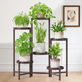 iDavosic.ly Plant Stand Indoor Outdoor, 6 Tier Corner Metal Flower Display Holder Shelf, Easy Assembly Folding Tall Orchid Rack for Patio Balcony Porch Garden Living Room House, Violet Bronze