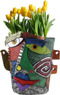TOZLU Art Abstract Face Planters Pots Head,Unique Fun Abstract Face Flower Pot Ornaments Head Planter Pots Container Colorful Resin Flower Pot for Home and Garden Decor(Picasso Abstract Flowerpot)