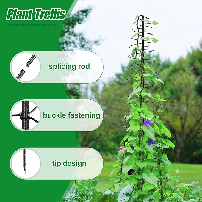 Trellis for Climbing Plants Outdoor, 2 Pack 73inch Tall Plants Trellis Support Metal Garden Trellis for Vegetables Flowers Plants Vine Support