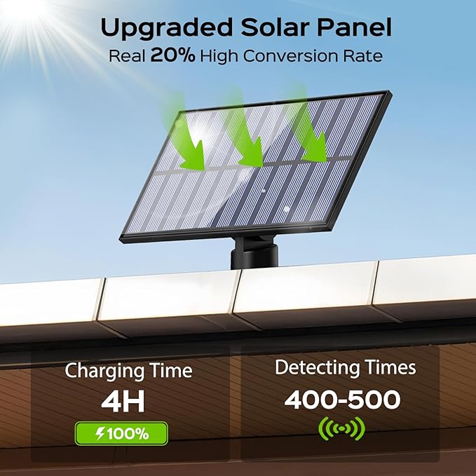Adiding Solar Outdoor Lights, 2800LM LED Flood Lights with 16.4 Ft Cable, Remote Control Solar Motion Sensor Lights with 3 Modes, Solar Powered Security Lights for Outside Patio, Yard, Garage, 4 Pack