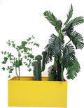 40" L x 16" W x 18" H Metal Large Rectangular Planter - Long Planter Box for Outdoor Patio/Porch Planter Boxes Outdoor Modern Design for Plants, Flowers, Garden,Spliced Flower Pot (Yellow)