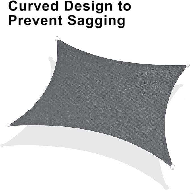 LOVE STORY Custom Size 4'x10' Dark Grey Sun Shade Sail Rectangle UV Block Canopy Patio Sail Sunshades Fabric for Outdoor Garden Carport (We Make Custom Size)