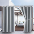 Waterproof Outdoor Curtain W52 x L63 - Grommet Top Sunlight Blocking Window Treatment Drapes Blackout Curtains for Home Bedroom Living Room Outdoor Patio Porch Pergola (Light Gray, 2 Panels)