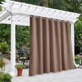 NICETOWN Outdoor Curtains for Patio W100 x L84 inch 2 Pieces, Sun Blocking Screen Shades 100% Privacy for Garage Window Patio Door Pergola Pool Hut, Weatherproof Blinds for All Season, Tan